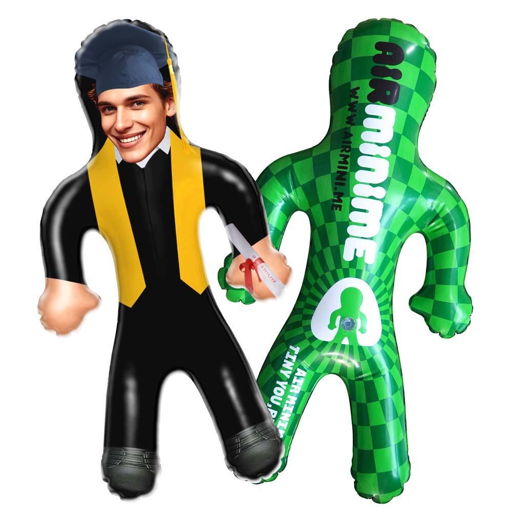 Graduation Air Minime Doll with Face – Black Gown & Gold Stole - mysiliconefoodbag