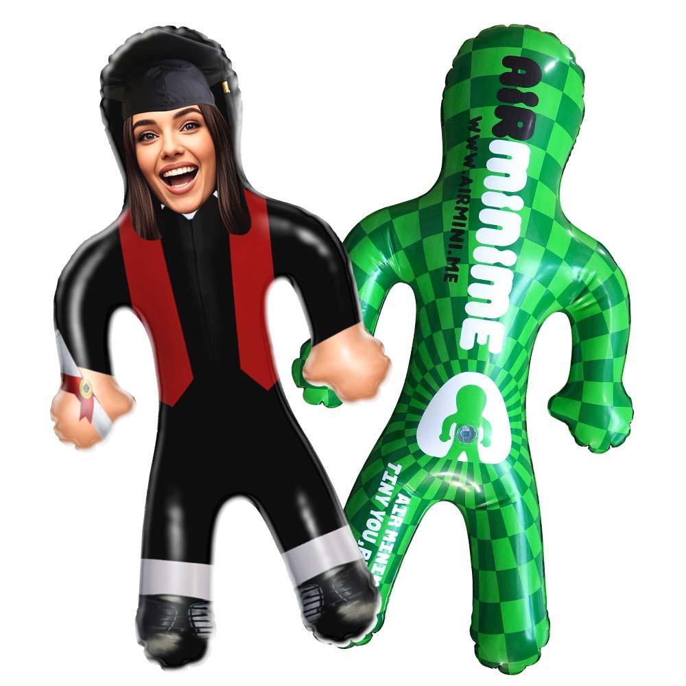 Custom Graduation Inflatable Doll – Red Stole with Face Photo - mysiliconefoodbag