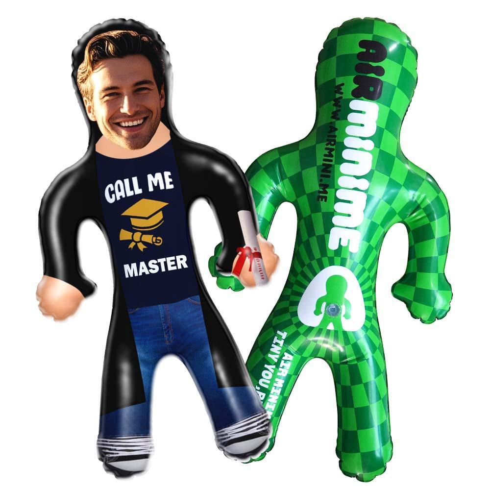 Personalized Graduation Air Minime Doll "Call Me Master" Outfit Face Inflatable Dolls - mysiliconefoodbag