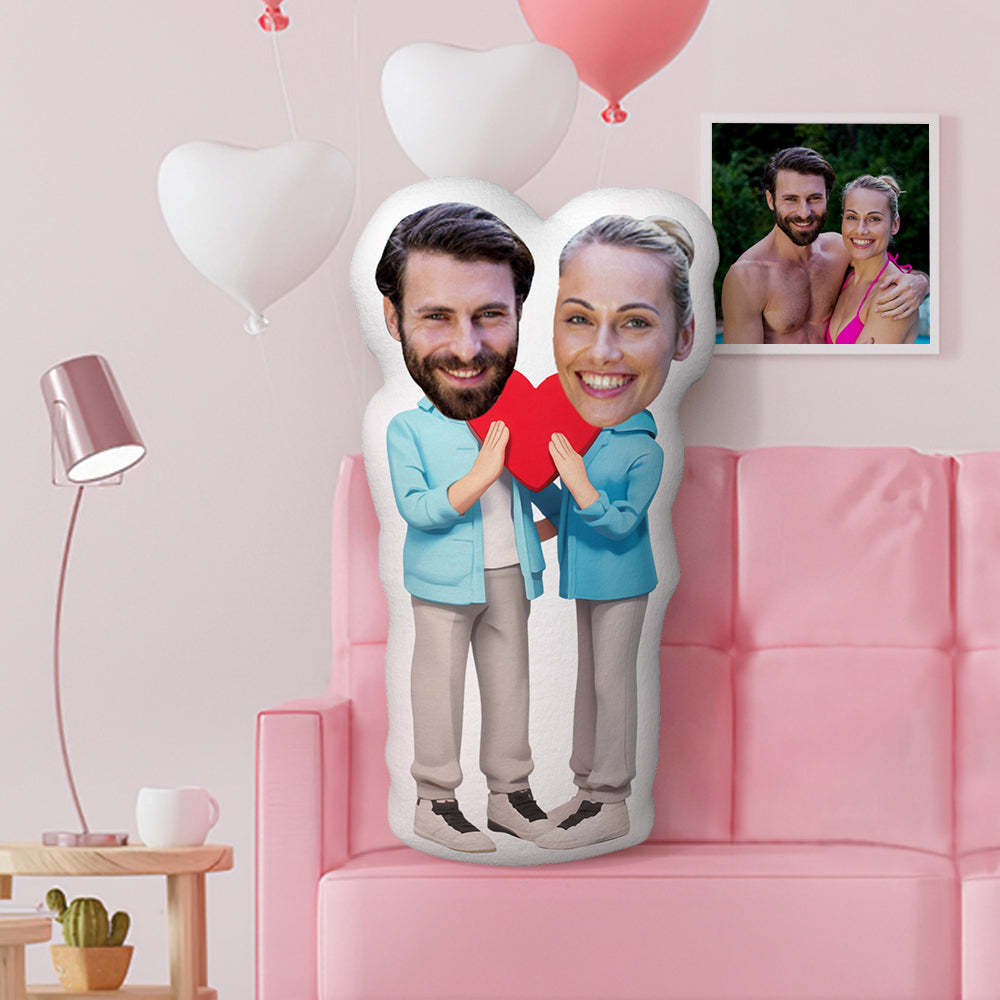 Custom Valentine's Day Gifts Pillow Face Pillow Outfit Love Heart Couple Pillow