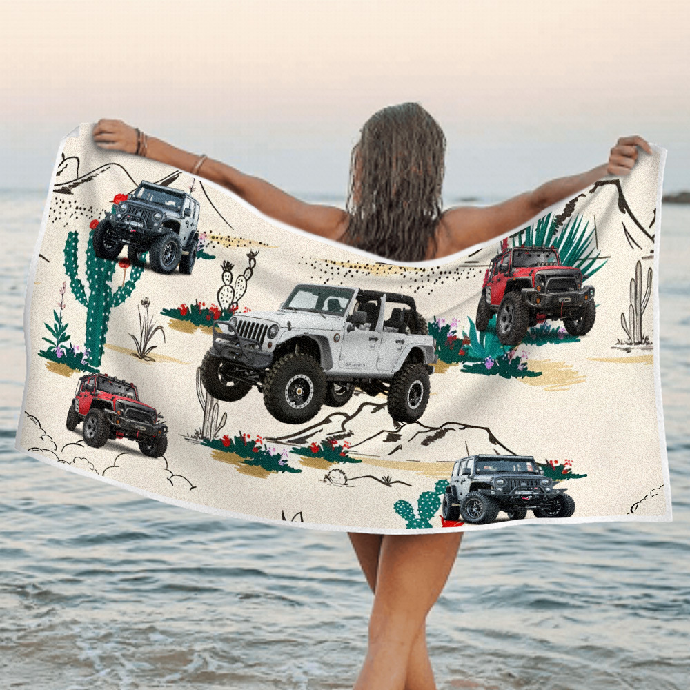 Custom Photo Car Beach Towel - MyFaceTshirt