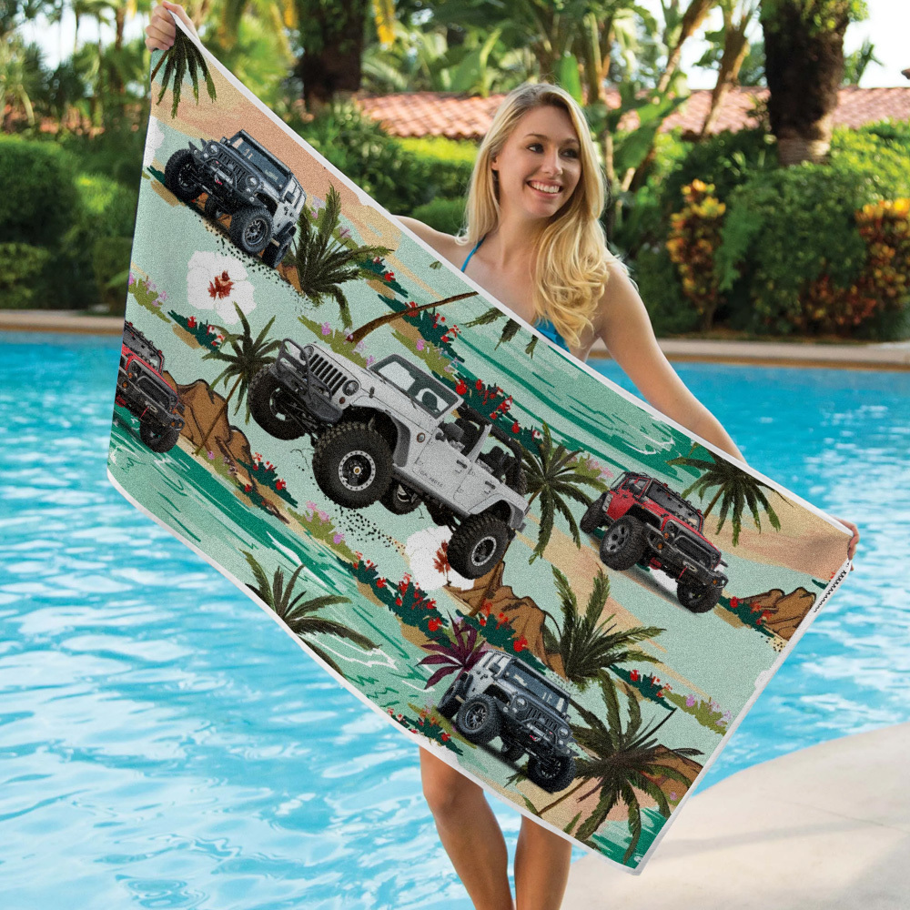 Custom Photo Car Beach Towel - MyFaceTshirt