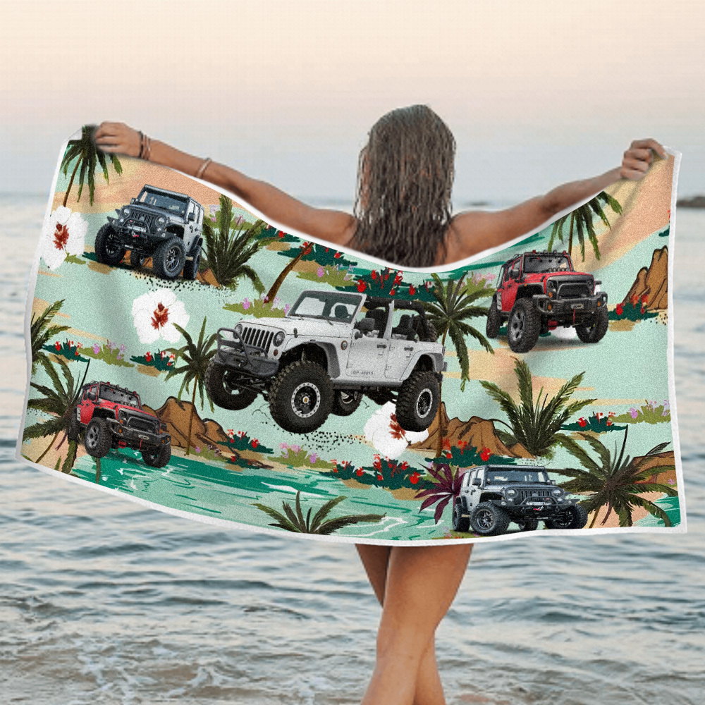 Custom Photo Car Beach Towel - MyFaceTshirt
