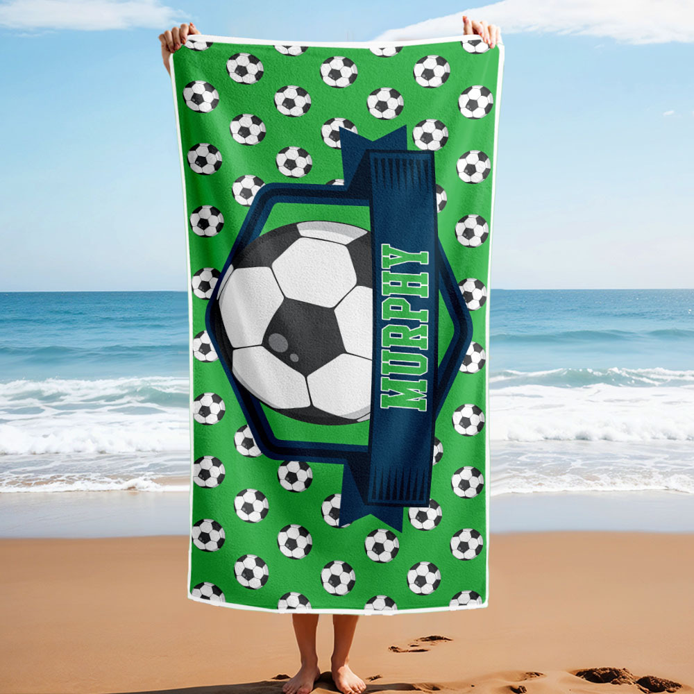 Custom Beach Towel with Name Ball Games Beach Towel Sports Gifts