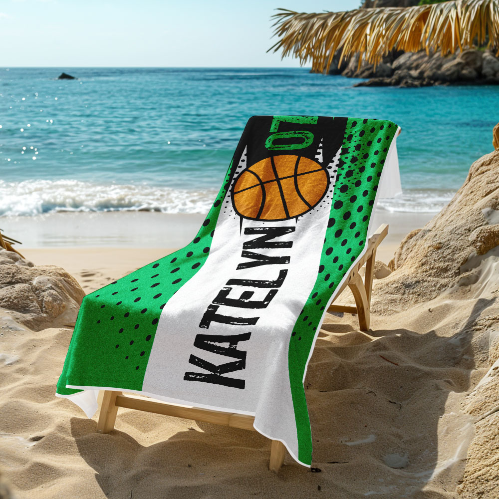 Personalized Balls Beach Towel for Beach Sports Perfect Gifts