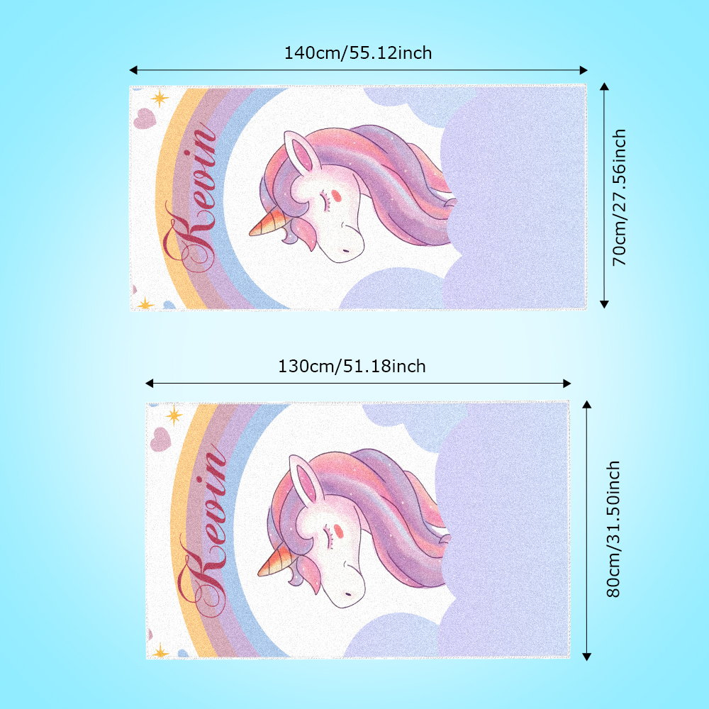 Custom Personalized Beach Towel Cartoon Unicorn Gift for Kid - MyFaceTshirt