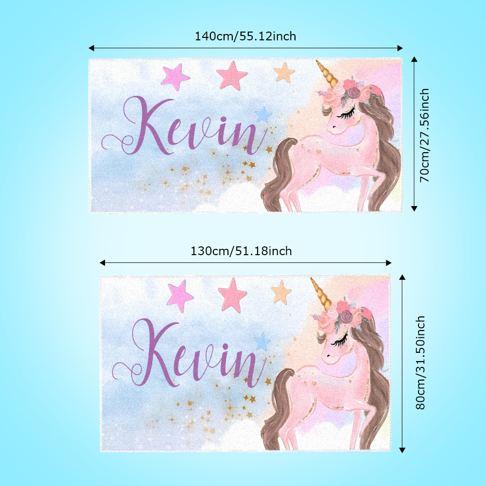 Custom Personalized Beach Towel Cartoon Unicorn Gift for Kid - MyFaceTshirt