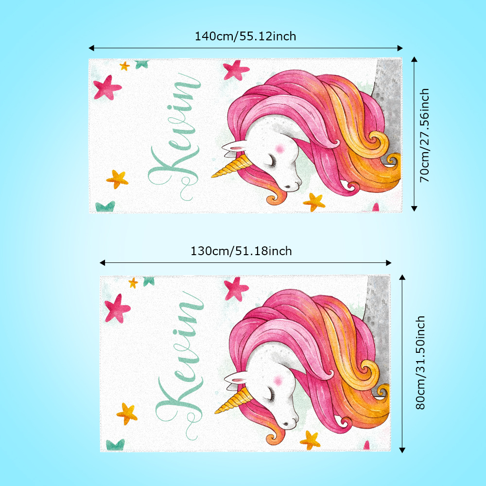 Custom Personalized Beach Towel Cartoon Unicorn Gift for Kid - MyFaceTshirt