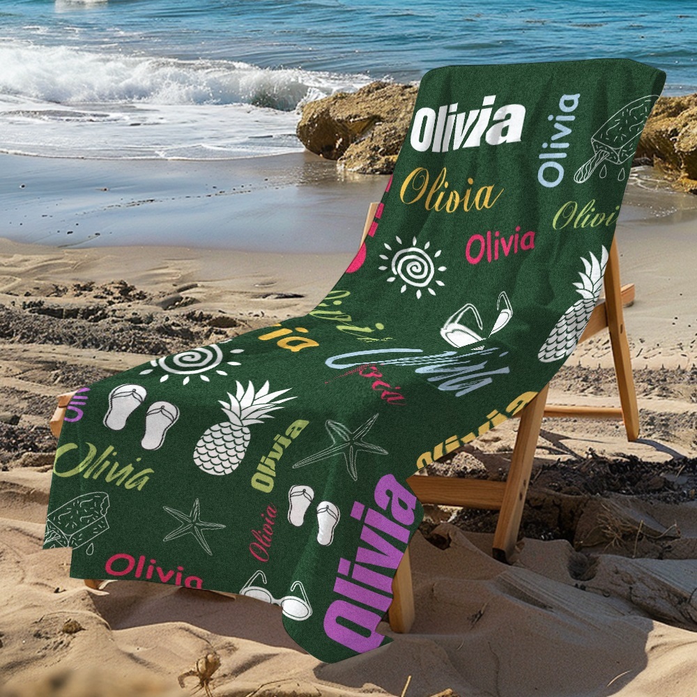 Personalized colorful Beach Towel with Name Summer Vacation Party Gift for Kid - MyFaceTshirt