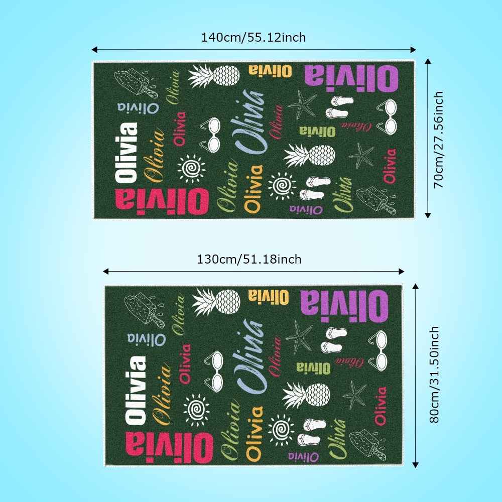 Personalized colorful Beach Towel with Name Summer Vacation Party Gift for Kid - MyFaceTshirt