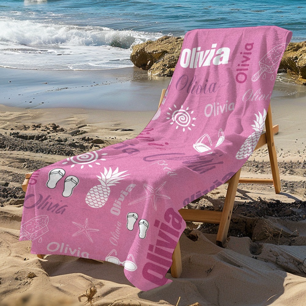 Personalized colorful Beach Towel with Name Summer Vacation Party Gift for Kid - MyFaceTshirt