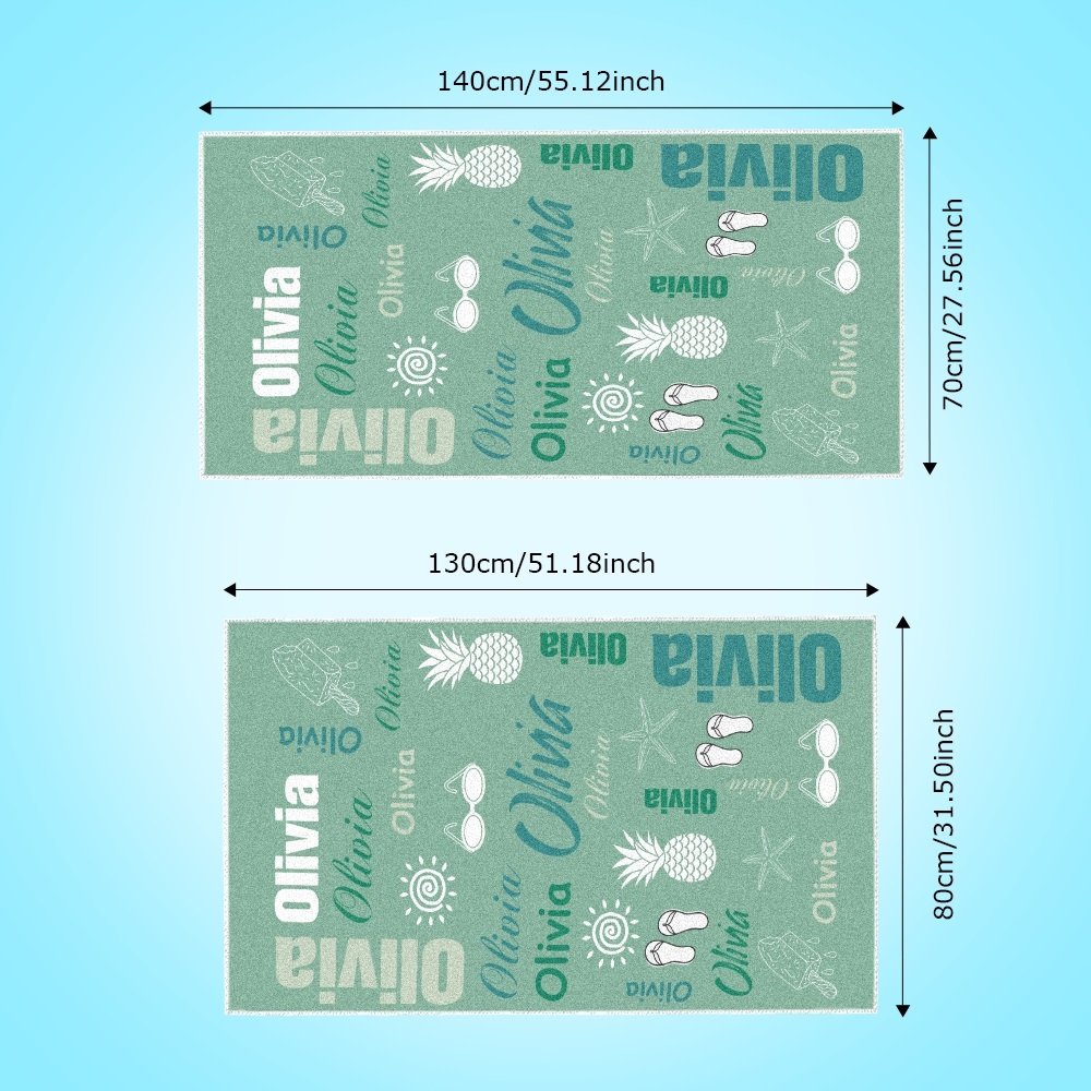 Personalized colorful Beach Towel with Name Summer Vacation Party Gift for Kid - MyFaceTshirt