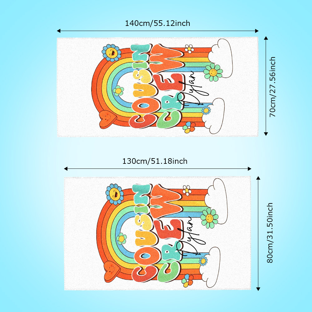 Custom Beach Towel with Name Personalized Cousin Crew Beach Towel Perfect Family Party Gift