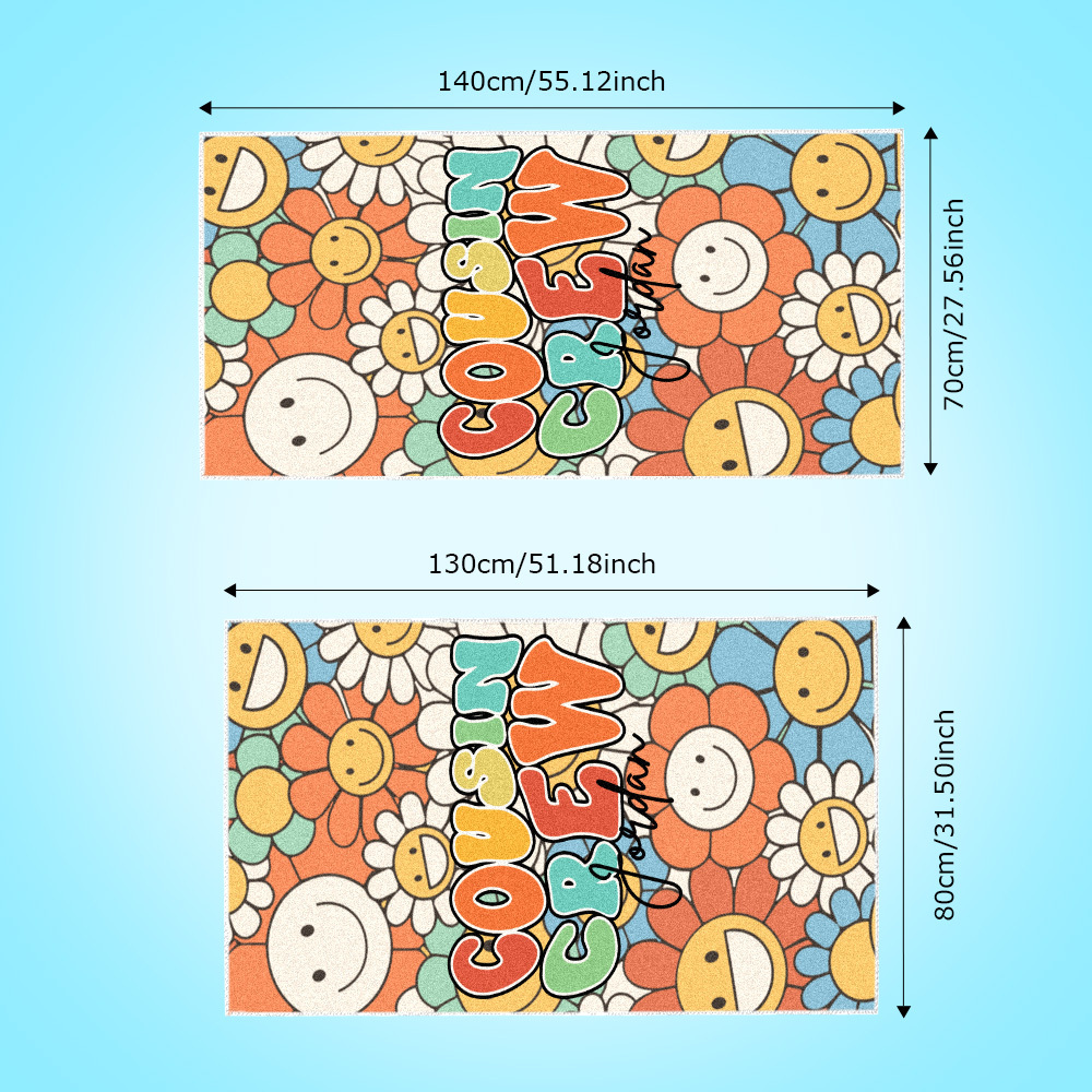 Custom Beach Towel with Name Personalized Cousin Crew Beach Towel Perfect Family Party Gift