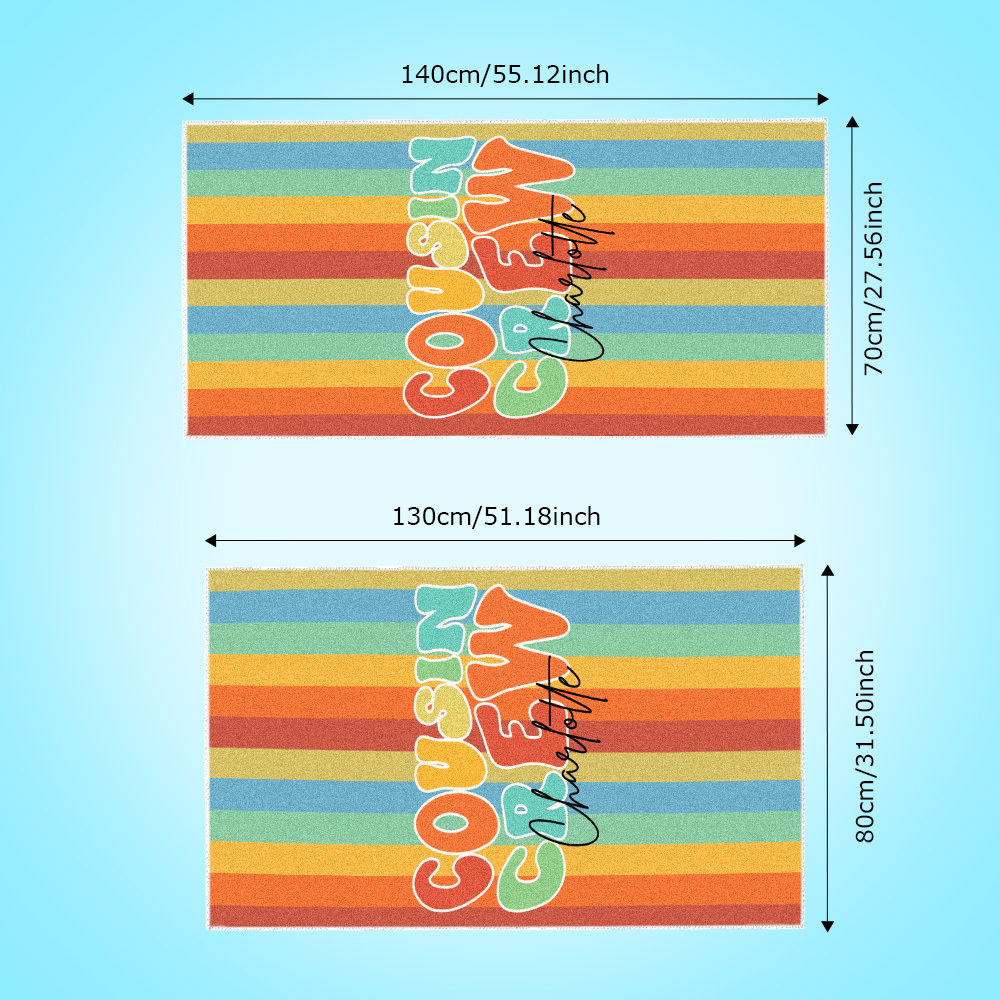 Custom Beach Towel with Name Personalized Cousin Crew Beach Towel Perfect Family Party Gift