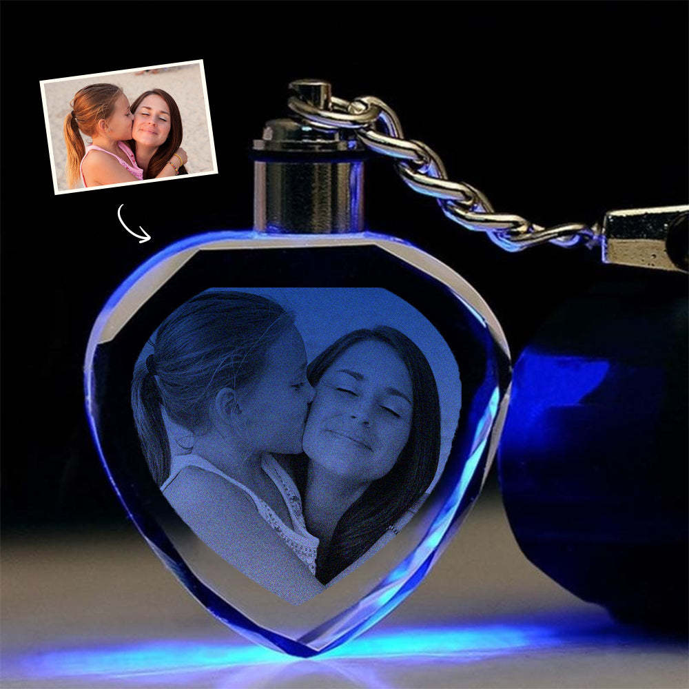 Custom Crystal Keychain Personalized Photo Keychains Christmas Gift for Him/Her