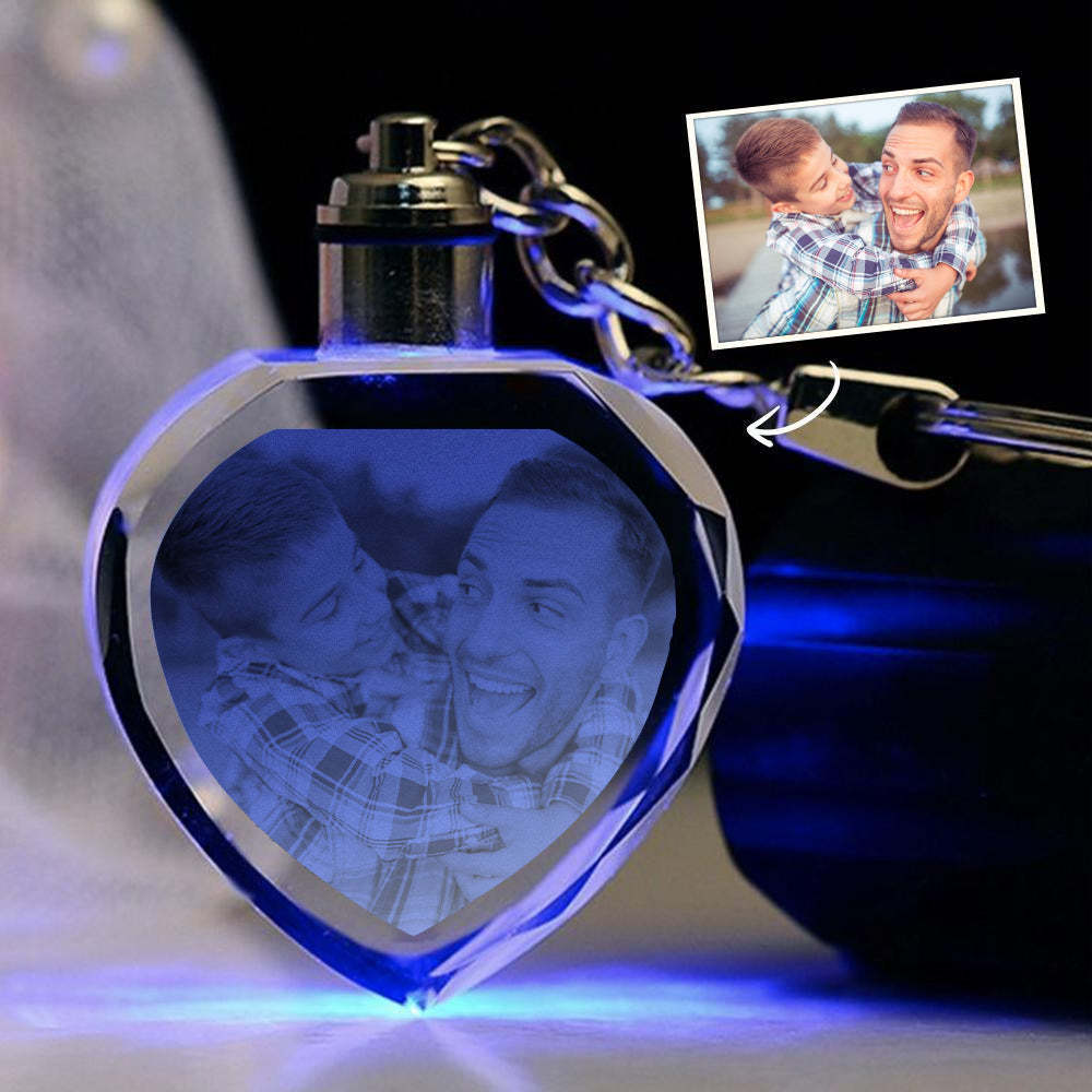 Custom Crystal Keychain Personalized Photo Keychains Gift for Him