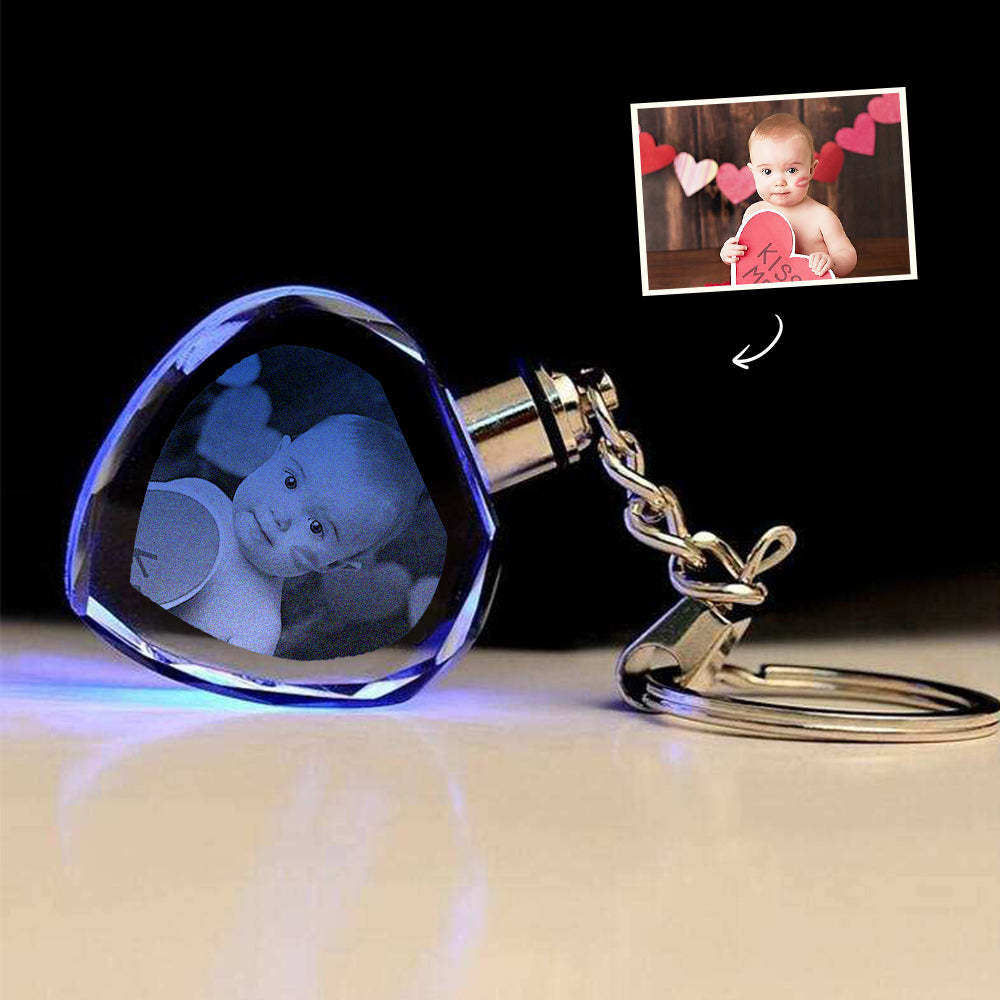 Custom Crystal Keychain Personalized Photo Keychains Gift for Him