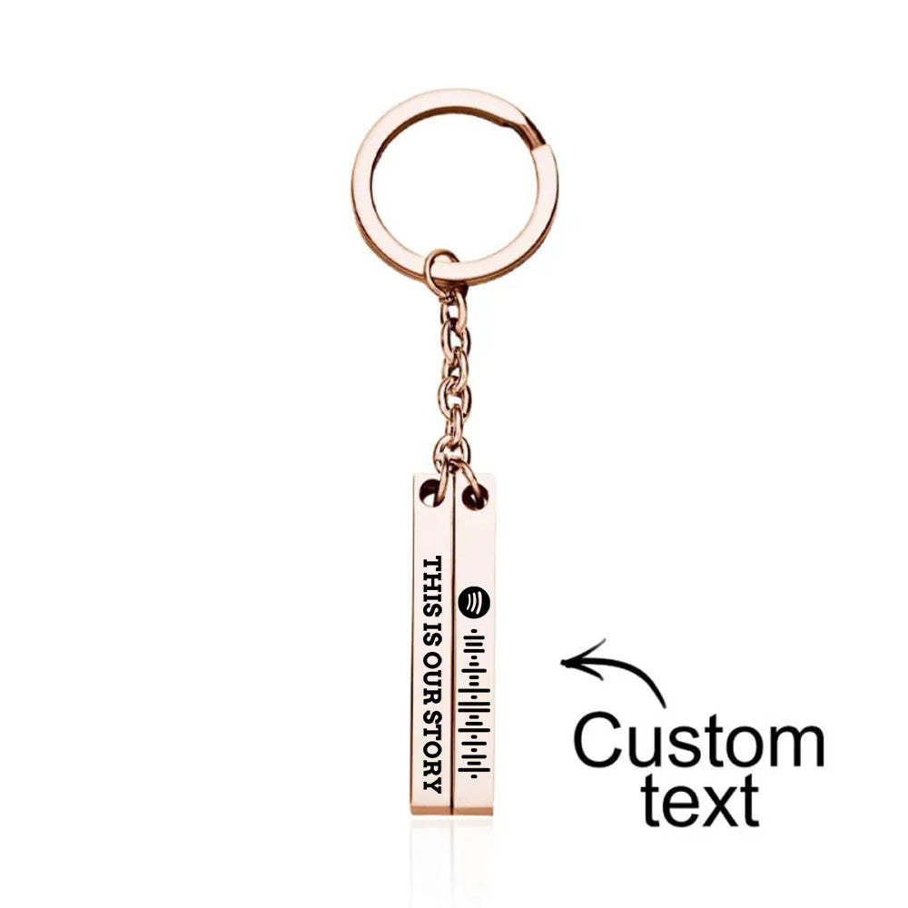 Custom  Engraved Keychain Spotify Code Keychain Gifts for Couple - mycustomtirecover