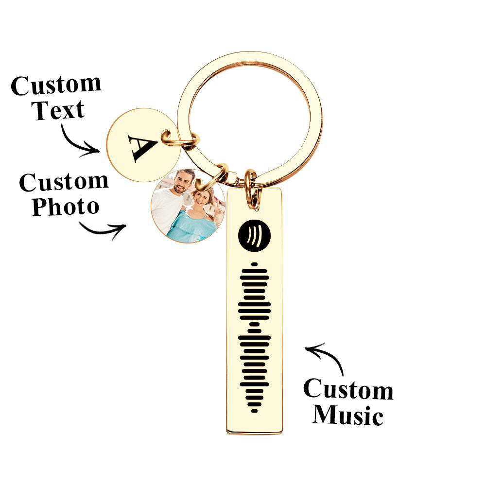 Scannable Spotify Code Keychain Photo Keychain Custom Photo Keychain Gift - mycustomtirecover