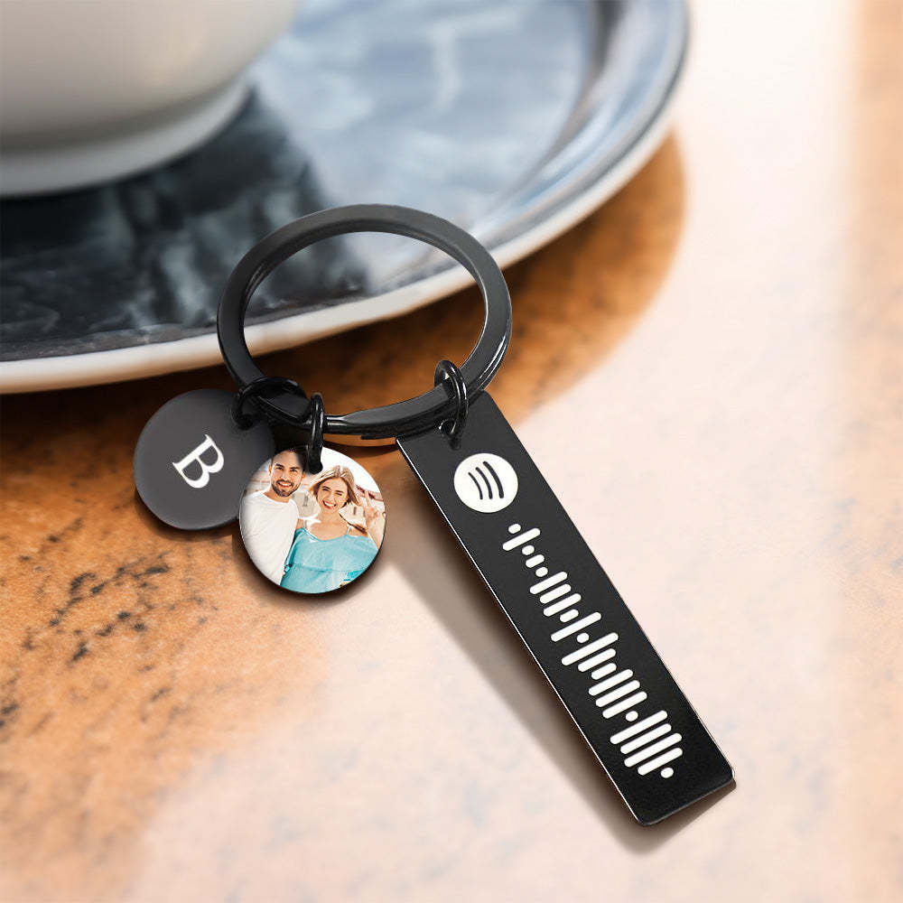 Scannable Spotify Code Keychain Photo Keychain Custom Photo Keychain Gift - mycustomtirecover
