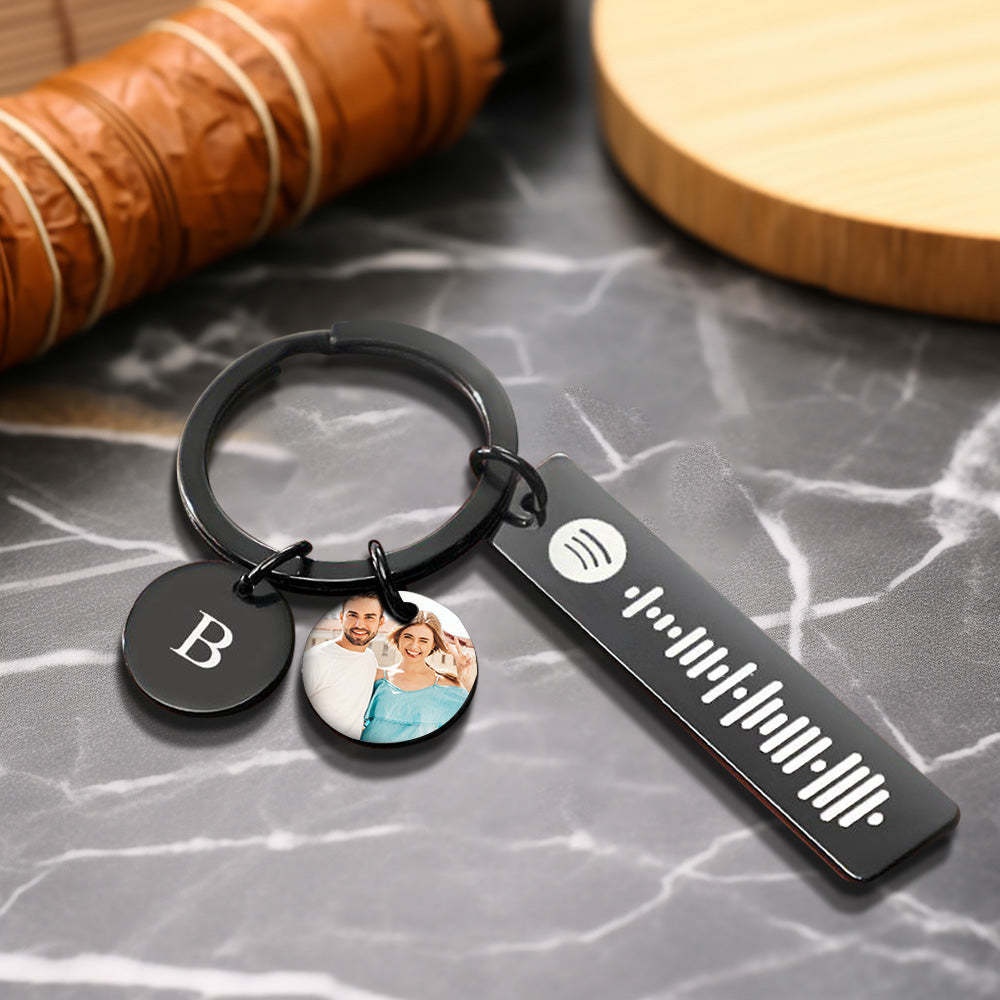 Scannable Spotify Code Keychain Photo Keychain Custom Photo Keychain Gift - mycustomtirecover