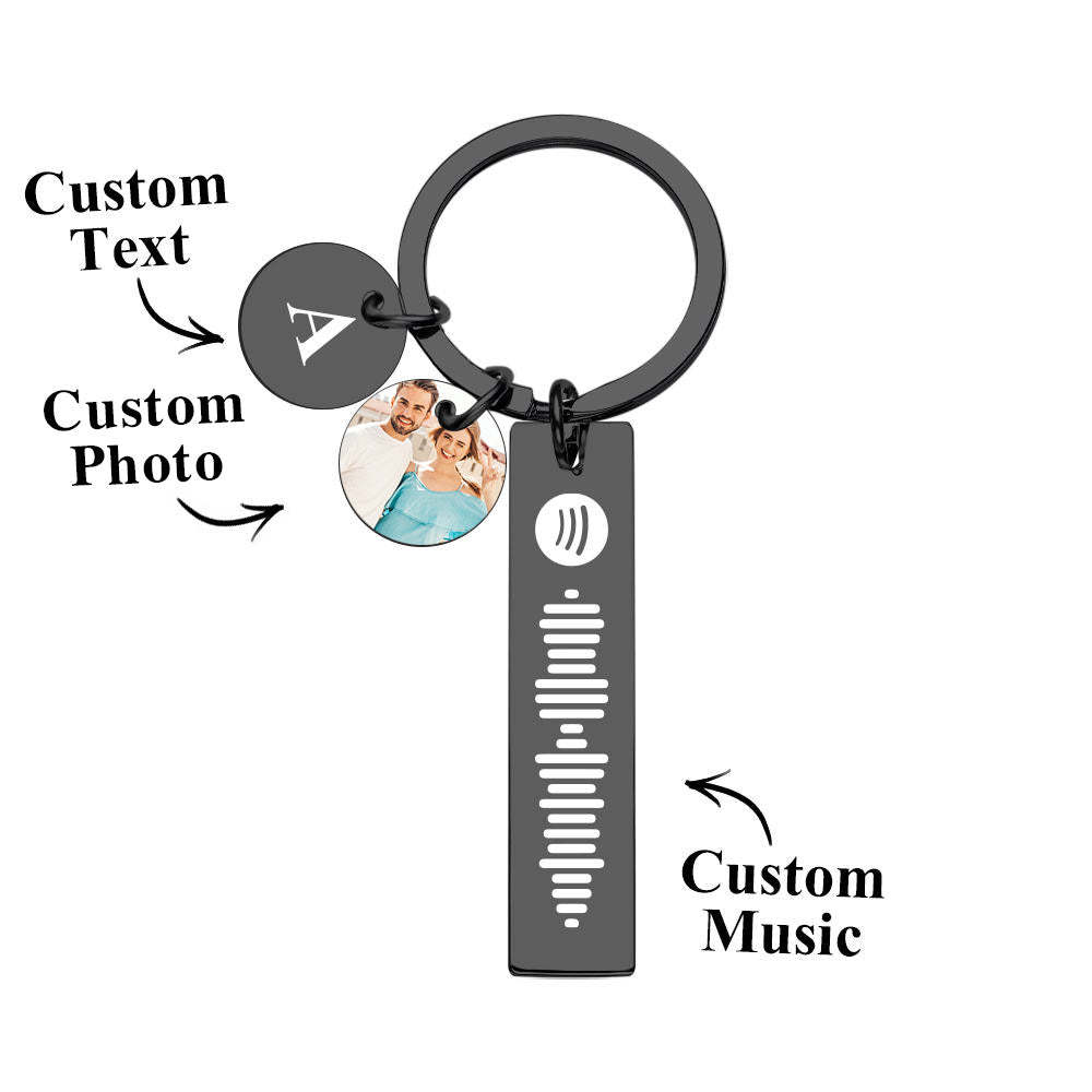 Scannable Spotify Code Keychain Photo Keychain Custom Photo Keychain Gift - mycustomtirecover