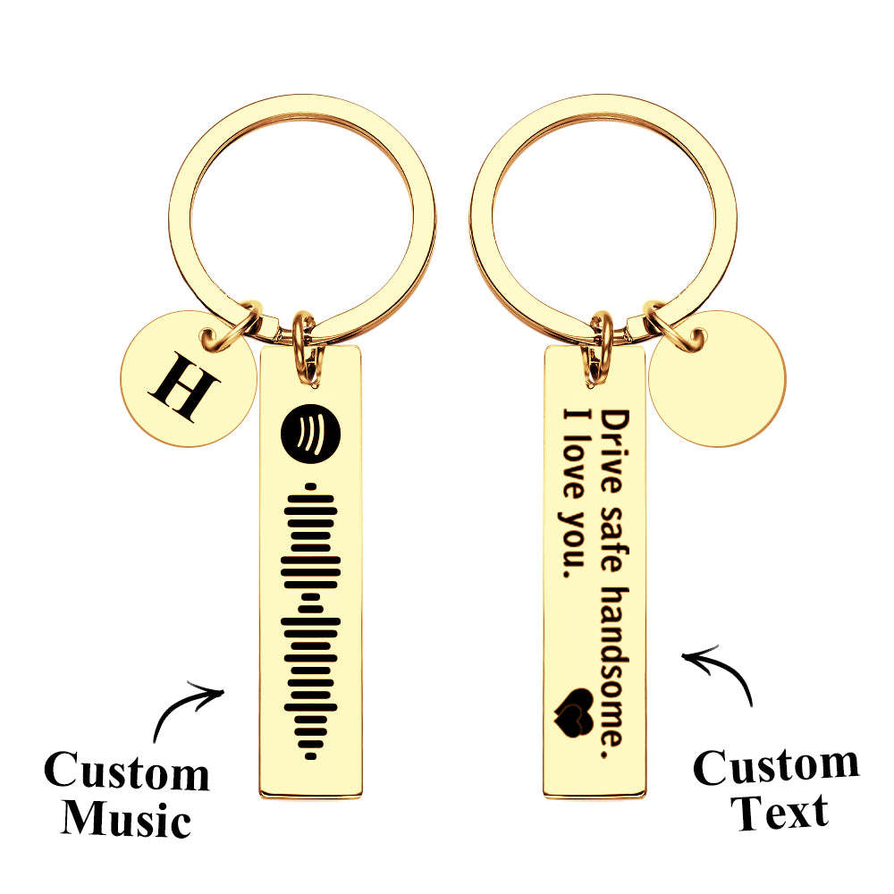 Scannable Spotify Code Keychain With Engraved Circle Pendant Drive Safe Keychain Custom Music Song Keychain Gift - mycustomtirecover