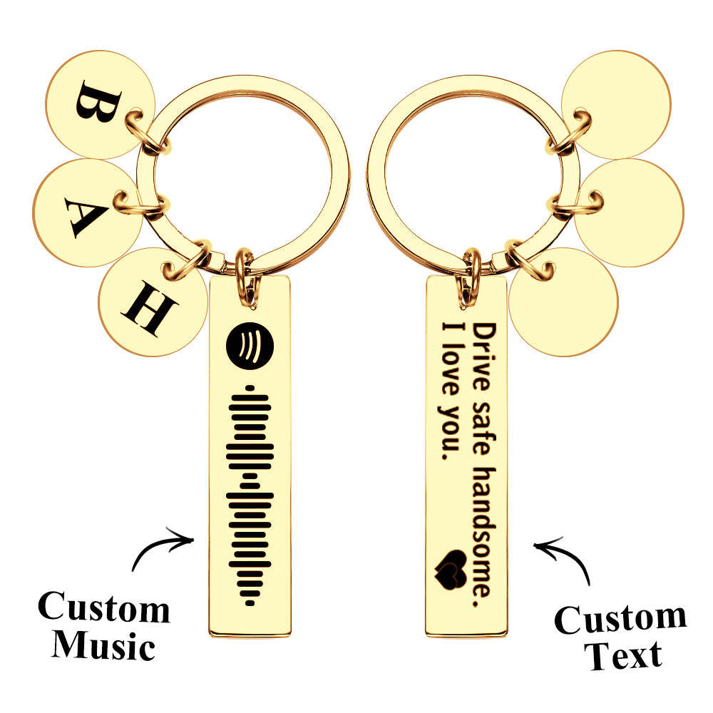 Scannable Spotify Code Keychain With Engraved Circle Pendant Drive Safe Keychain Custom Music Song Keychain Gift - mycustomtirecover