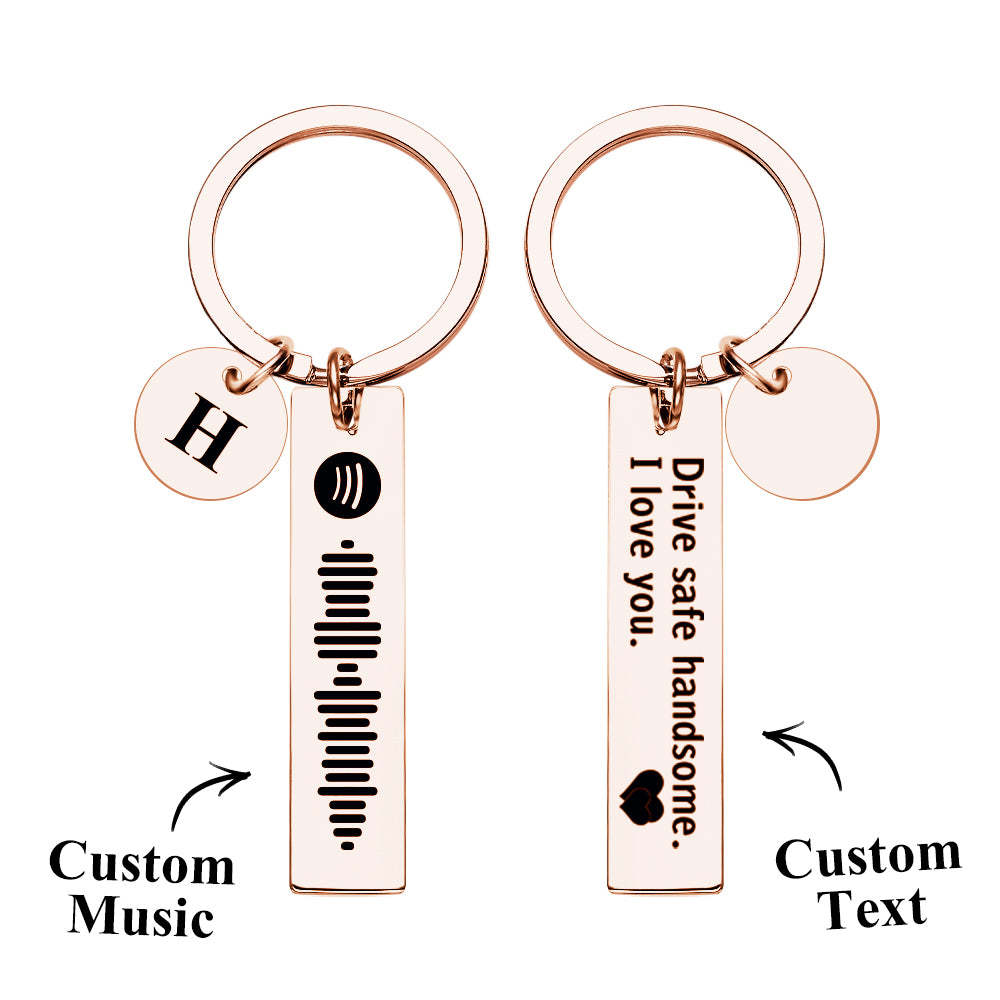 Scannable Spotify Code Keychain With Engraved Circle Pendant Drive Safe Keychain Custom Music Song Keychain Gift - mycustomtirecover