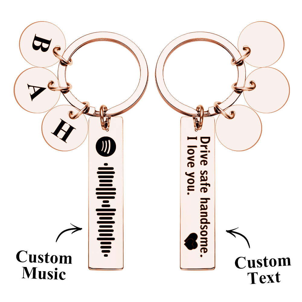 Scannable Spotify Code Keychain With Engraved Circle Pendant Drive Safe Keychain Custom Music Song Keychain Gift - mycustomtirecover