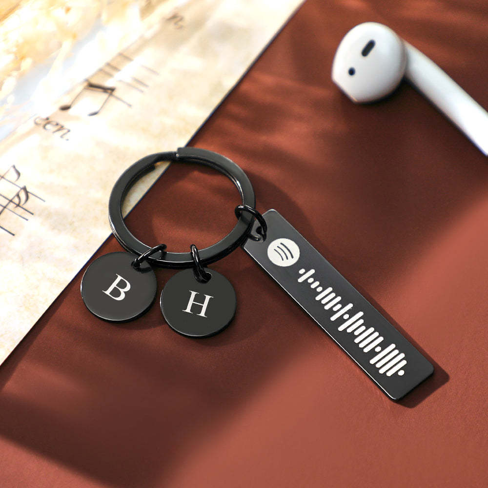 Scannable Spotify Code Keychain With Engraved Circle Pendant Drive Safe Keychain Custom Music Song Keychain Gift - mycustomtirecover