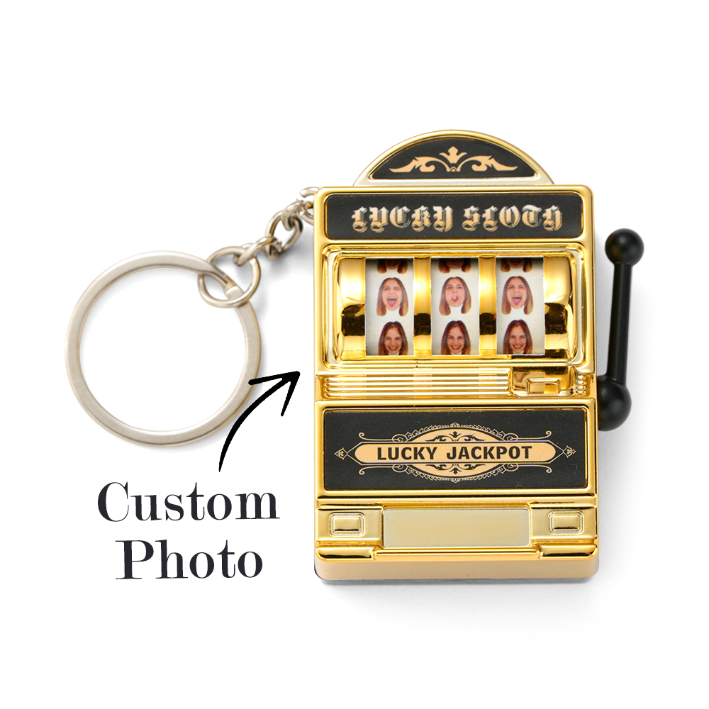 YOU ARE MY JACKPOT Custom Multi-Head Slot Machine Keychain Personalized Colorful Keychain for Couples - mysiliconefoodbag