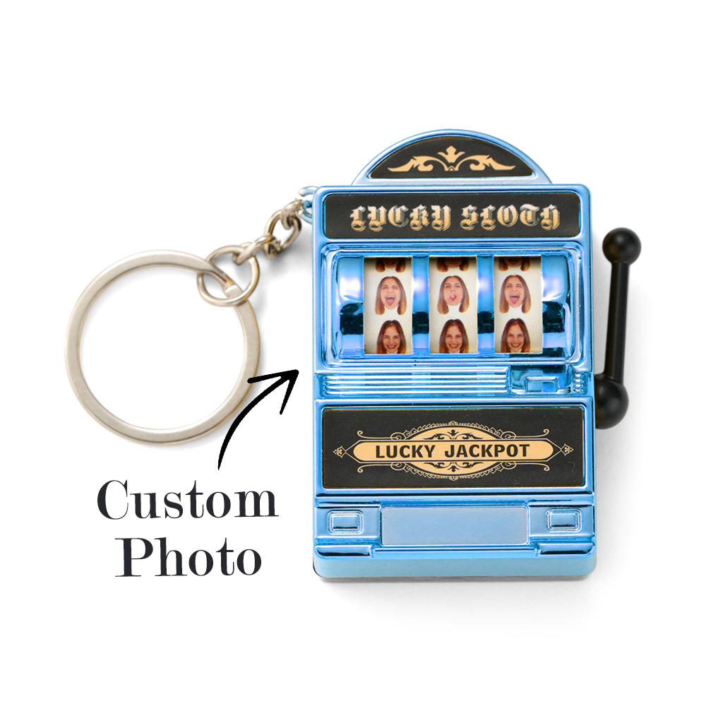 YOU ARE MY JACKPOT Custom Multi-Head Slot Machine Keychain Personalized Colorful Keychain for Couples - mysiliconefoodbag