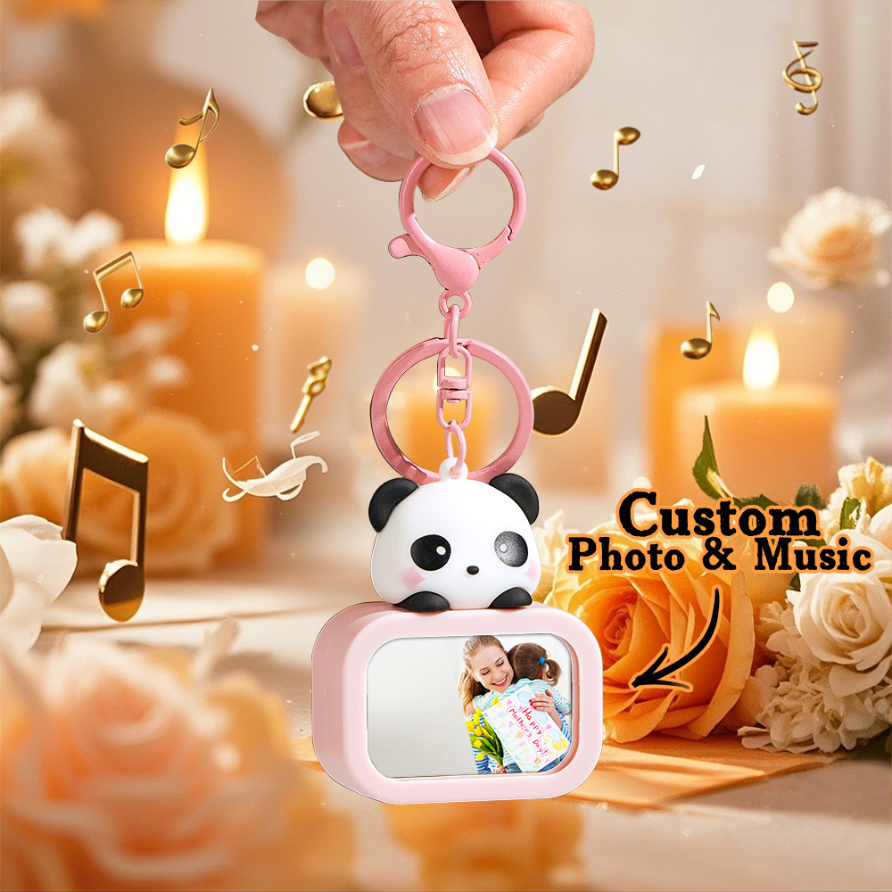 Custom Music Player Keychain with Personalized Photo Portable Makeup Mirror The Perfect Personalized Anniversary Gift for Couples