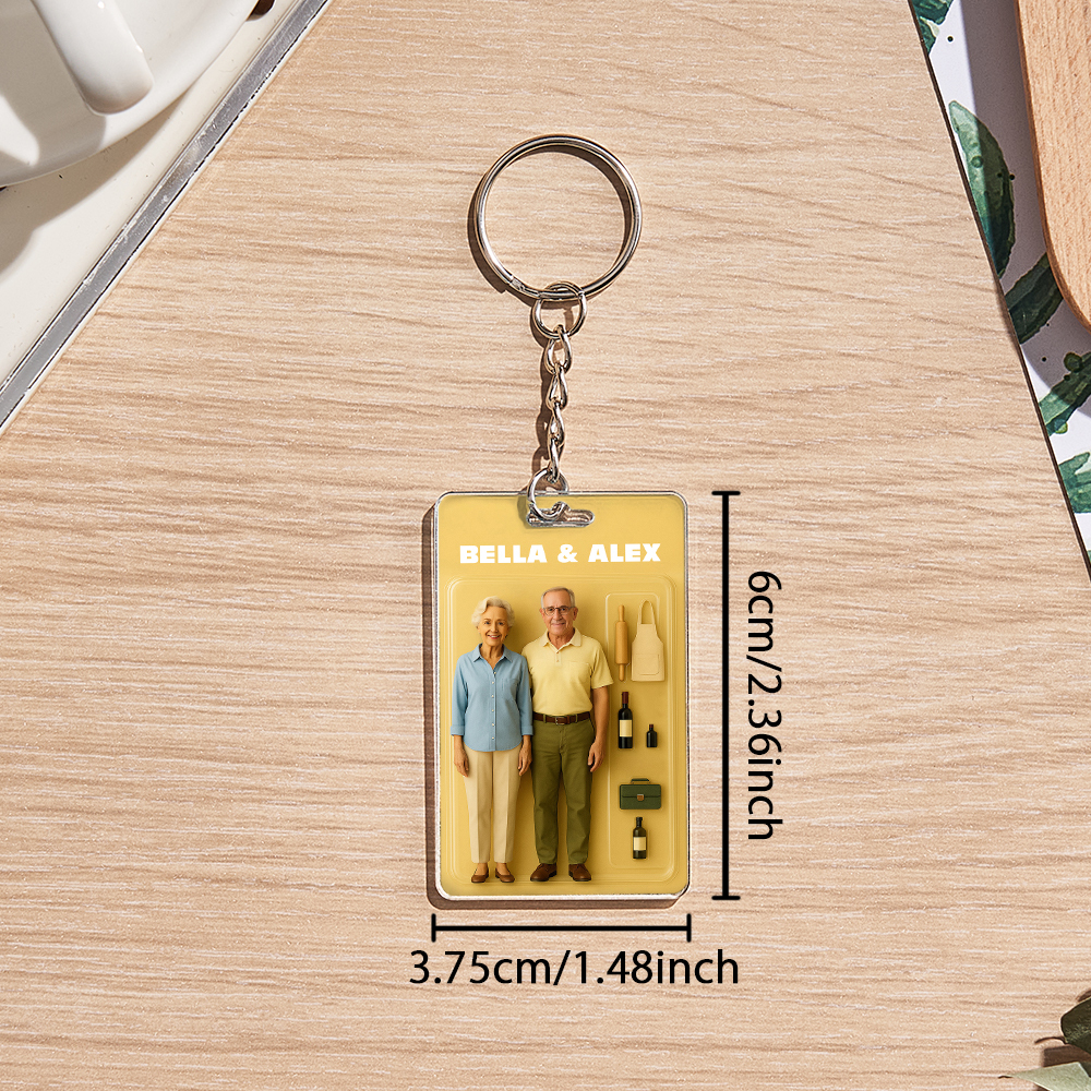 Custom Acrylic Keychain  Personalized Matching Keychains for Couple  Unique Gift Idea Double the Love - mysiliconefoodbag