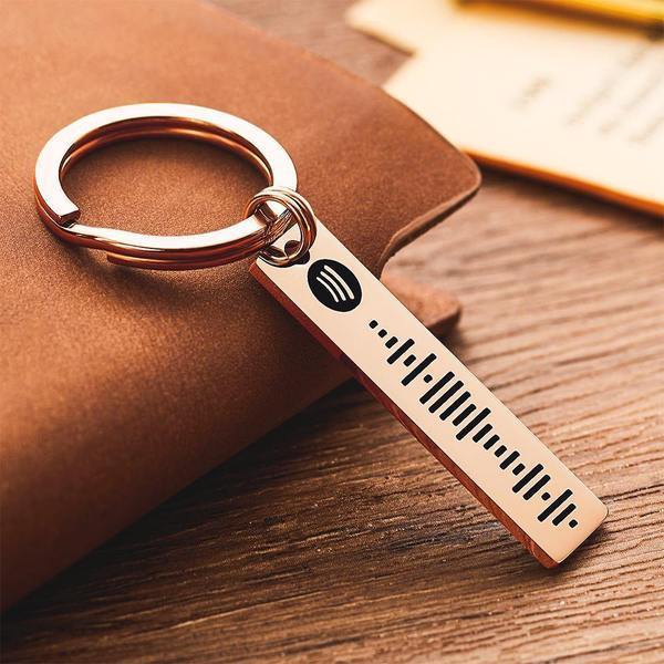 Birthday Gifts for Her Custom Engraved Spotify code And Name Keychain Scannable Code Sonic Audio Technology Gift - mycustomtirecover
