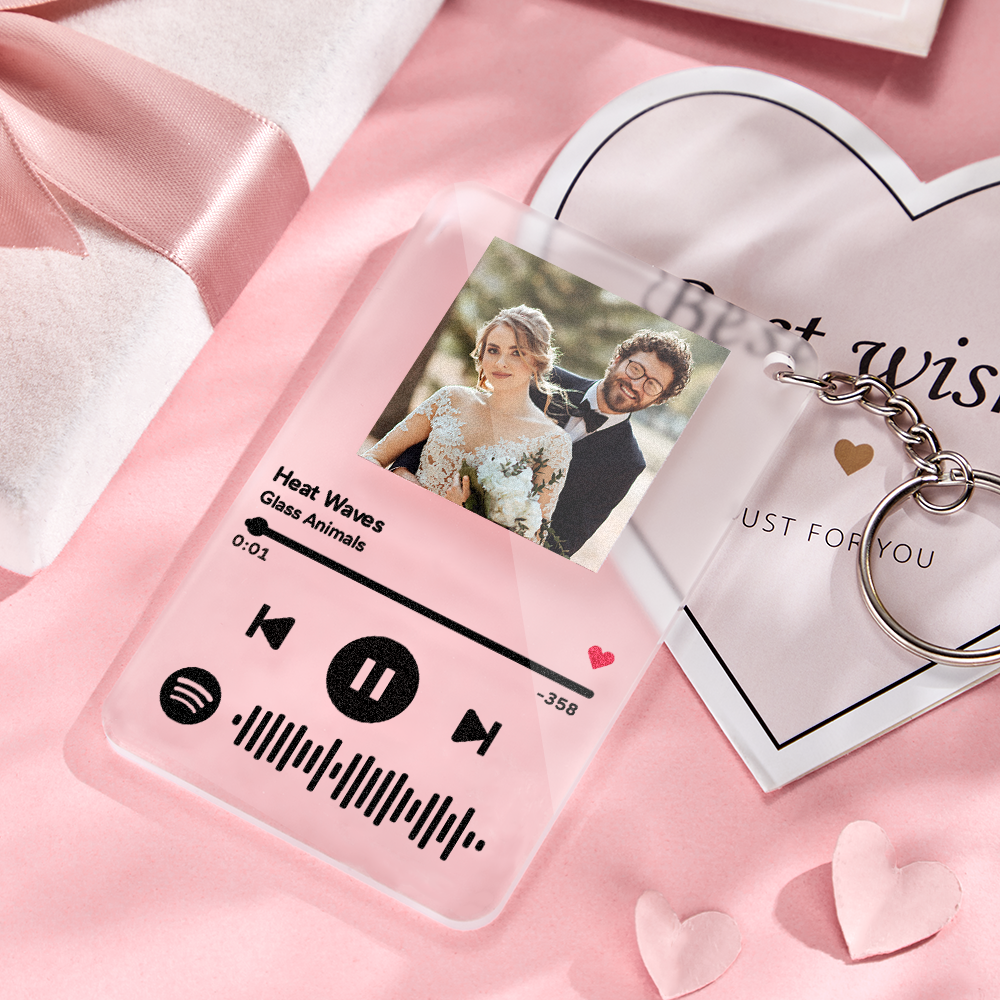 Anniversary Gifts Custom Scannable Spotify Code Keychain Custom Spotify Plaque Personalized Photo Nightlight - mycustomtirecover