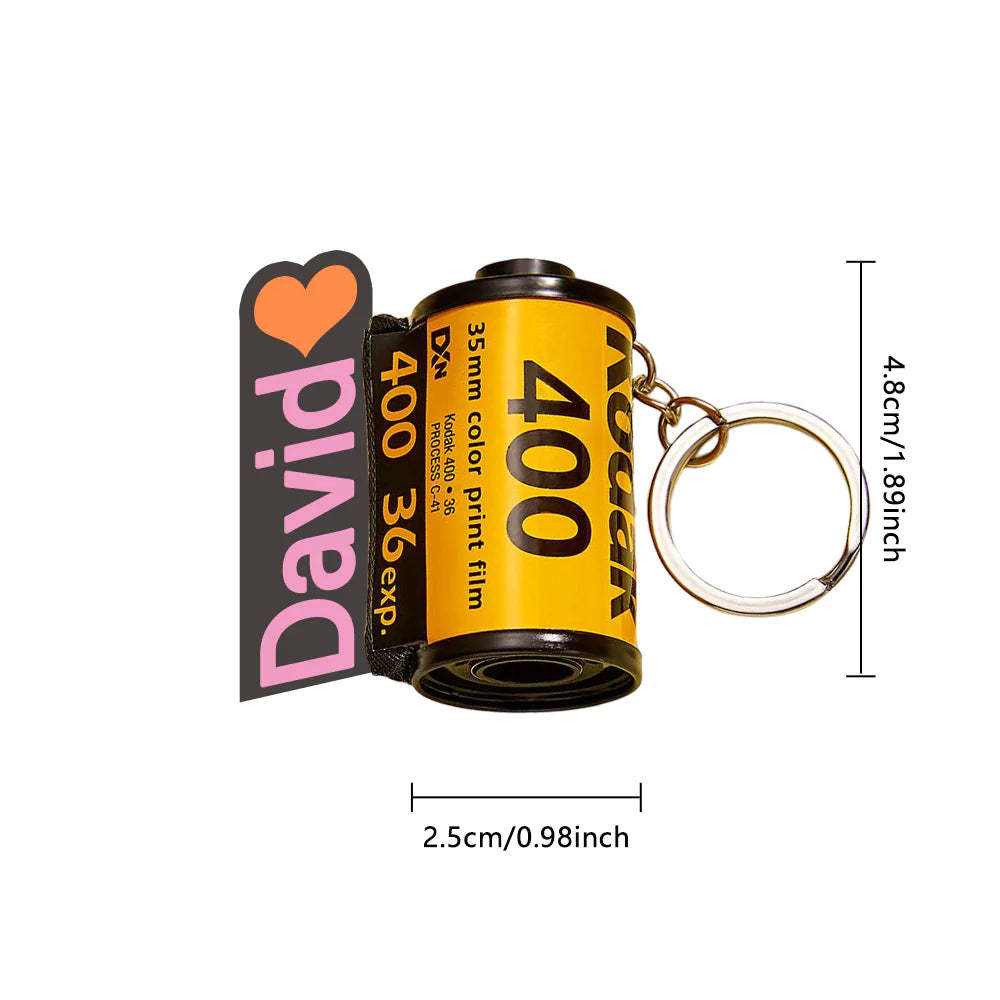 Personalized Photo and Name Film Roll Keychain Custom Camera Keychain Film Gifts for Lover - mysiliconefoodbag