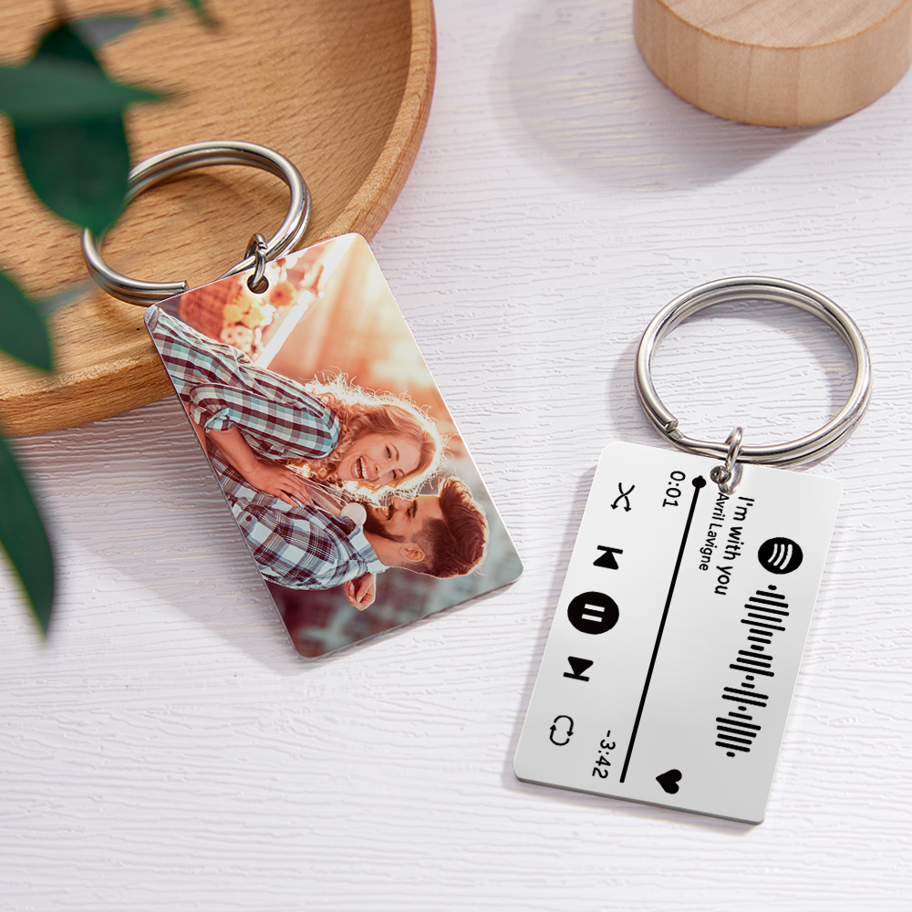Custom Photo Keychain Colorful Keychain Custom Spotify Keychain Special Keychain