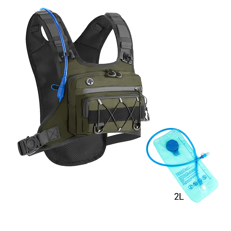 Running Vest for Men with 2L Water Bladder Tactical Hydration Backpack Adjustable Lightweight Chest Pack for Marathon Hunting Cycling - mysiliconefoodbag