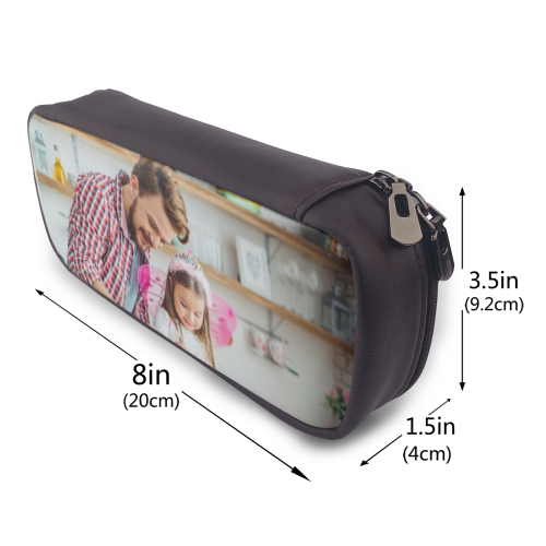 customized leather photo pencil case
