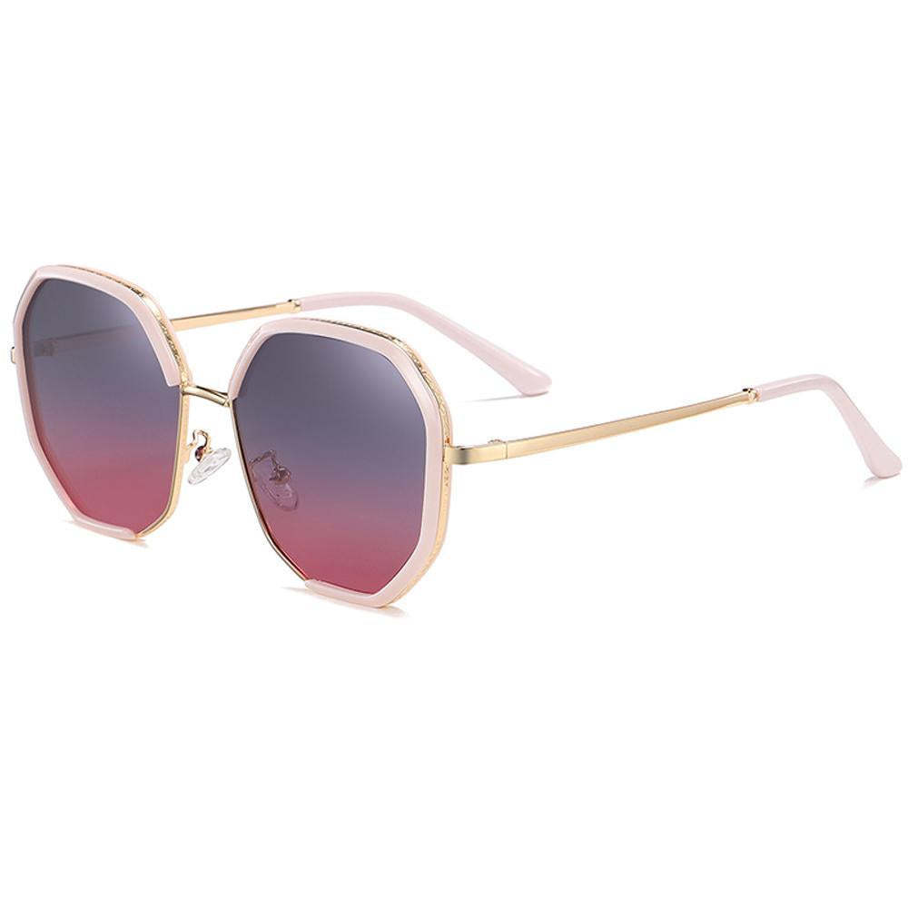 Celebrity - Street Shot Trendy Stylish Polarized Sunglasses - Bright Gold/Grey Red