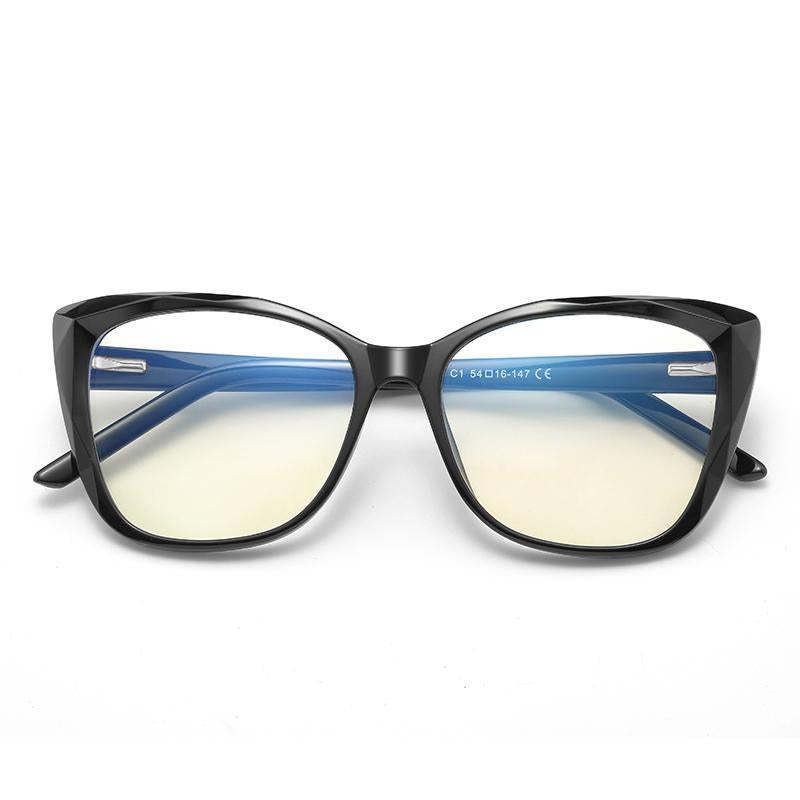 Sky - Fashion Blue Light Blocking Computer Reading Gaming Glasses - Bright Black