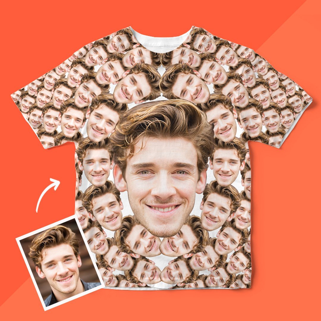 Custom My  Face Funny  Personalized All Over Print Unisex  Women's T-shirt