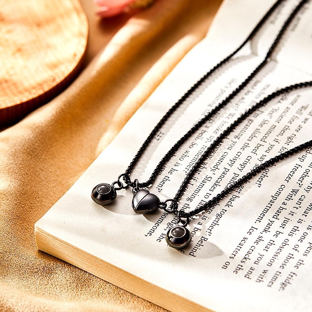 Photo Projection Magnetic Necklace Romantic Memorial Picture Couple Necklace - MyFaceTshirt