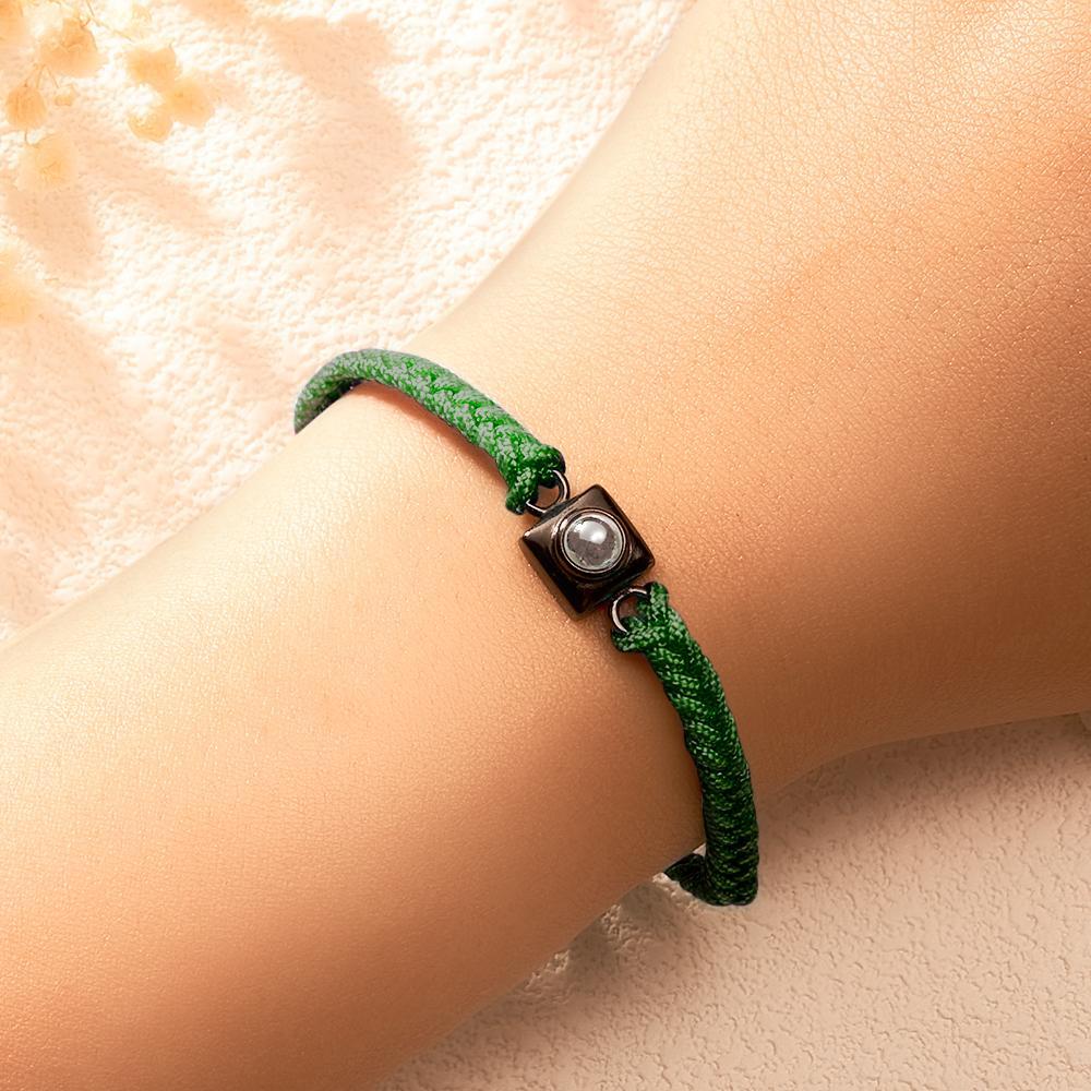 Custom Projection Bracelet Square Weave Sports Gift for Men - MyFaceTshirt