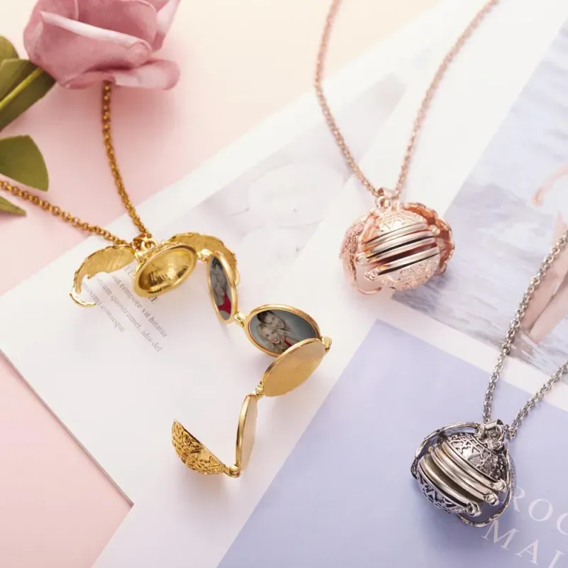 Photo Necklace Pendant Personalized Custom Photo Locket Frame Gifts For Women Girls Graduation Jewelry Antique Silver