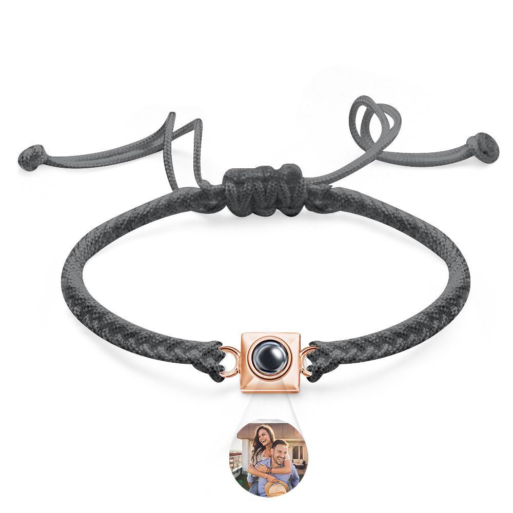 Custom Projection Bracelet Square Weave Sports Gift for Men - MyFaceTshirt