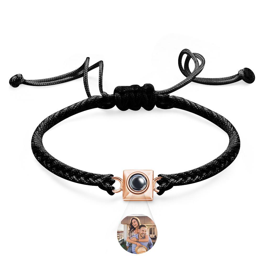 Custom Projection Bracelet Square Weave Sports Gift for Men - MyFaceTshirt